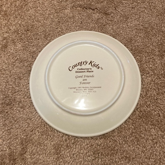 Vintage 90's Watkins Country Kids Dessert Plate Good Friends are Forever - Picture 2 of 2